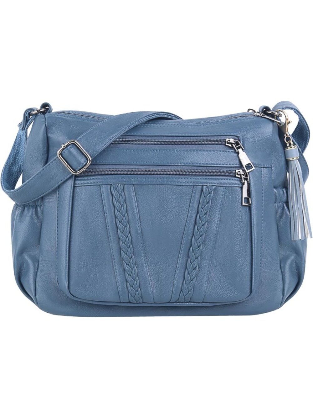 Stylish Soft PU Leather Crossbody Bag for Women - Multi Pocket Shoulder Purse